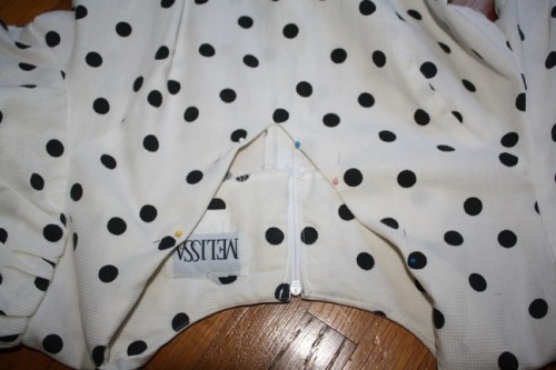 New Dress A Day - DIY - Vintage Dress - Polka Dots - Peplum Dress - Adjusting Neckline - 138