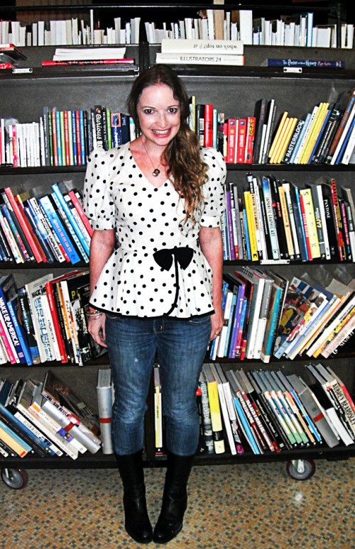 New Dress A Day - DIY - Vintage Dress - Polka Dots - Peplum Dress - Marisa at The Last Bookstore LA - 138