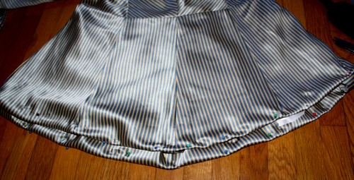 New Dress A Day - DIY - Striped Dress - Pinned Hem