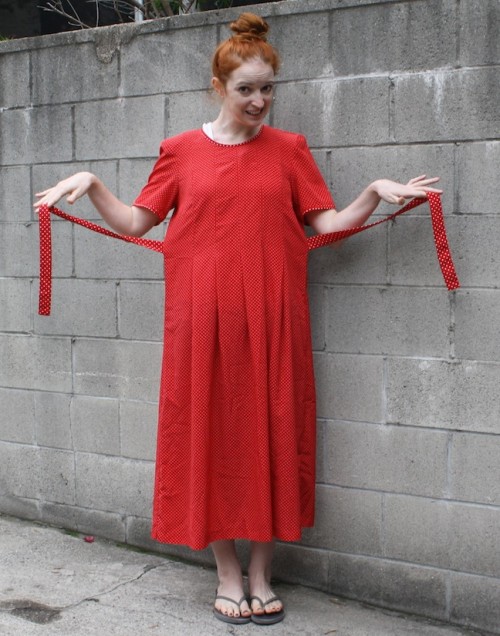 New Dress A Day - DIY - Vintage Polka Dots - Frumpy Before Shot
