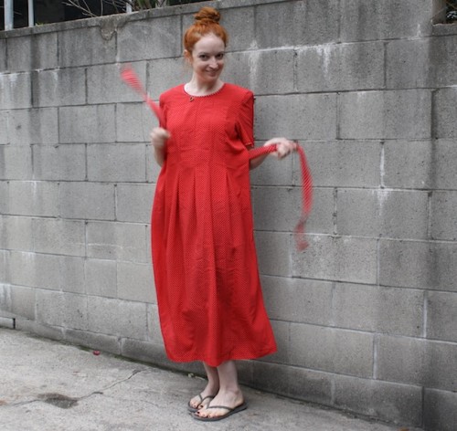 New Dress A Day - DIY - Vintage Polka Dots - Straps!