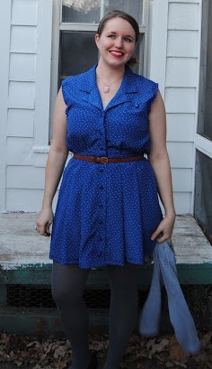 New Dress A Day - DIY - Vintage Dress - Upcycle - Goodwill - Polka Dotted Dress