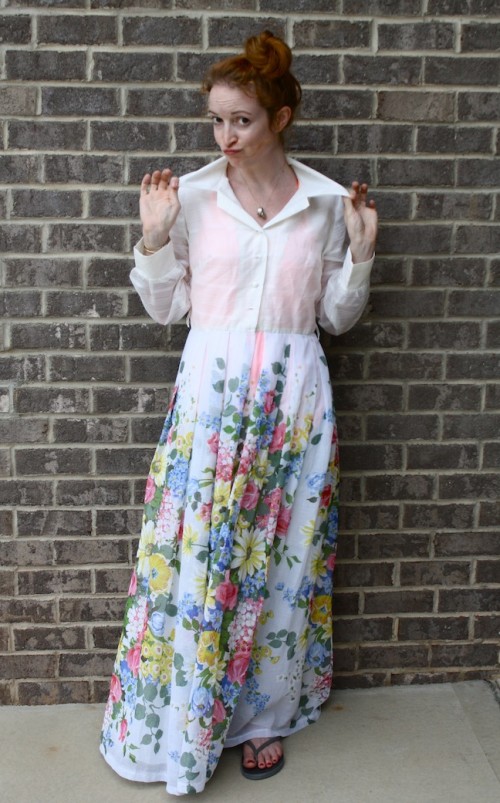 New Dress A Day - DIY - Vintage Dress - Goodwill - Baby Shower Dress