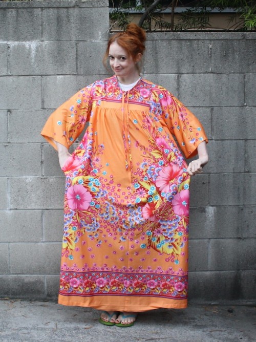 New Dress A Day - vintage muumuu - Goodwill - thrift store shopping