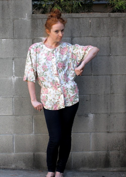 New Dress A Day - DIY - Housing Works Blouse - Thrift Store Shopping