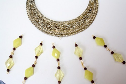 New Dress A Day - DIY - Beaded Fringed Necklace - Vintage