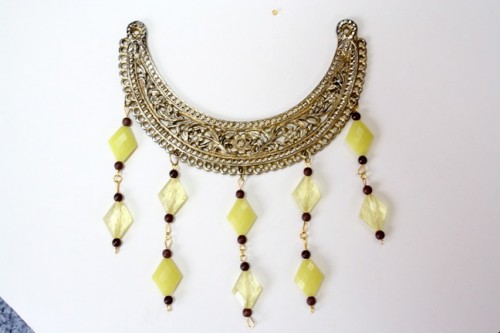 New Dress A Day - DIY - Beaded Fringed Necklace - Vintage