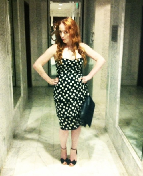 New Dress A Day - vintage polka dot dress - thrift store shopping