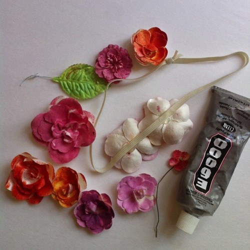 New Dress A Day - DIY - Paper Flower Headpiece - Rit Dye