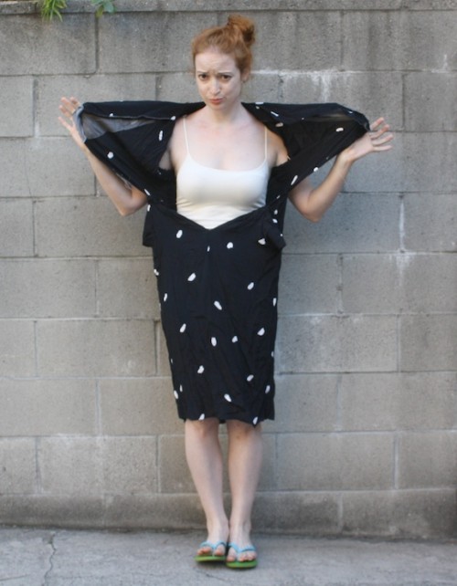 New Dress A Day - DIY - Vintage black and white dress - Goodwill