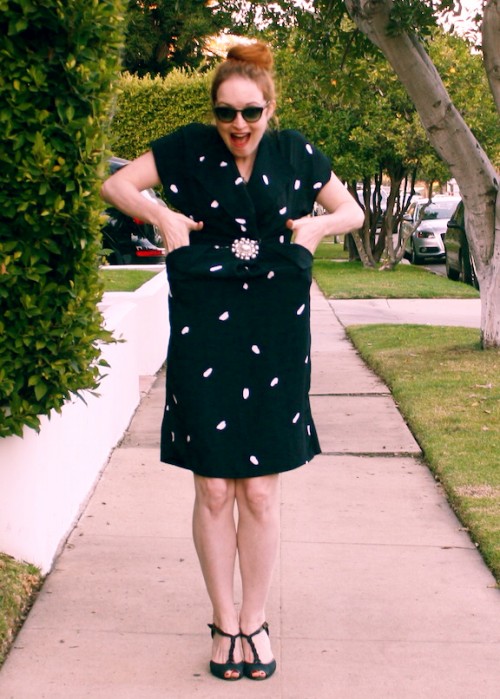 New Dress A Day - DIY - Vintage black and white dress - Goodwill