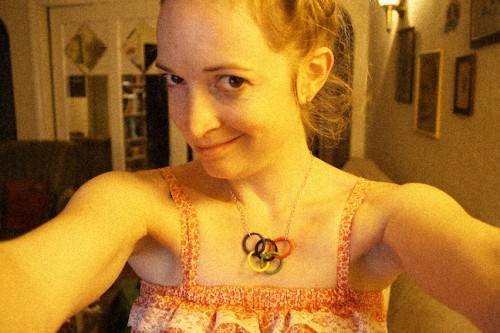 New Dress A Day - DIY - Olympic Rings Necklace - Finished Look