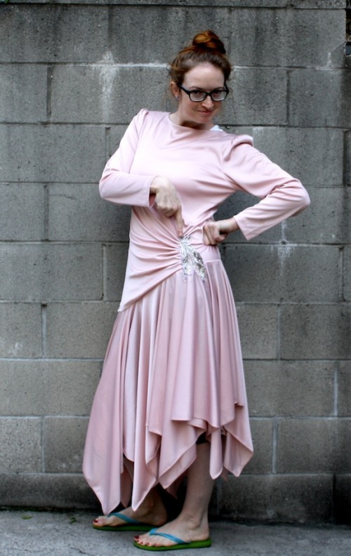 New Dress A Day - DIY - Vintage 80s Dress - Sequined Applique
