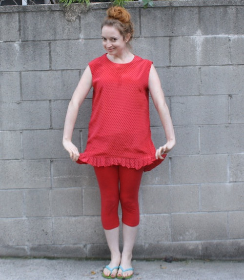 New Dress A Day - DIY - Red Polkadotted Tunic