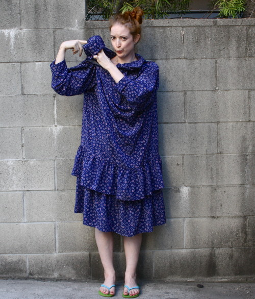 New Dress A Day - Vintage Floral Dress - DIY - thrift store - Ruffles