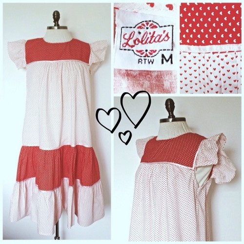 Vintage white and red polkadot dress - New Dress A Day - thrift store shopping