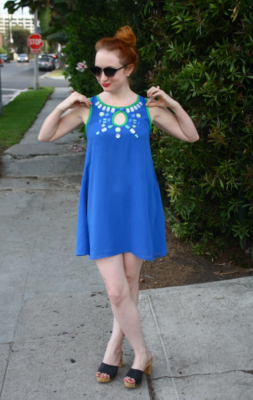 New Dress A Day - Blue Polyester Dress