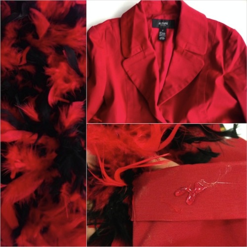 Clueless red feathered jacket - DIY