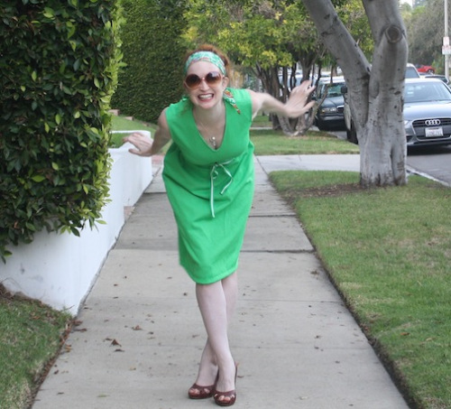 New Dress A Day - vintage lime green dress