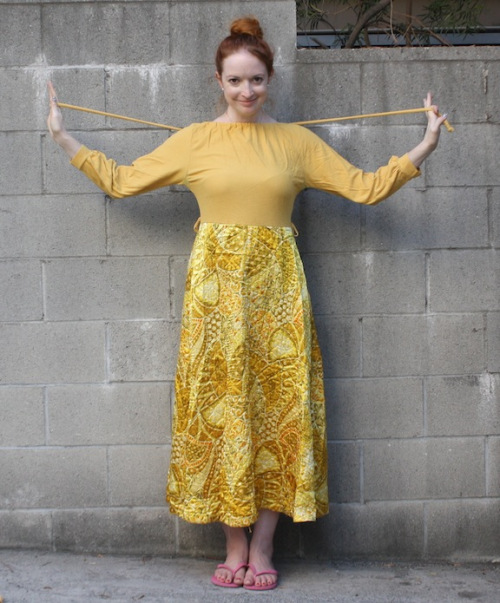 New Dress A Day - vintage mustard yellow dress
