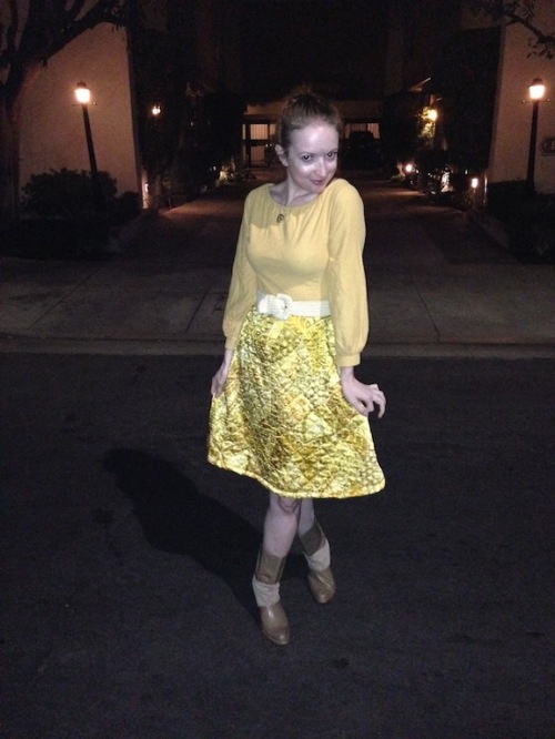 New Dress A Day - vintage mustard yellow dress