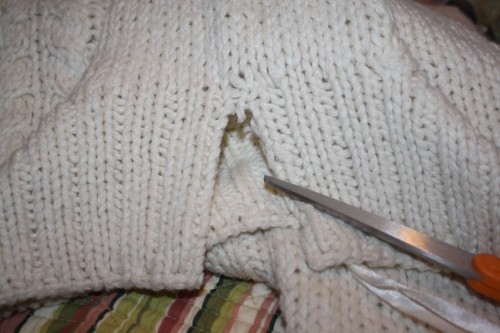 New Dress A Day - DIY - Knit H&M Sweater - Sleeve Snip