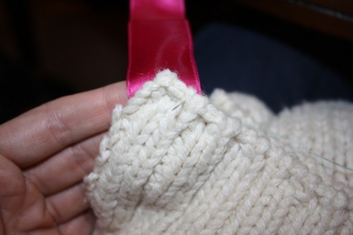 New Dress A Day - DIY - Knit H&M Sweater - Ribbon Stitch
