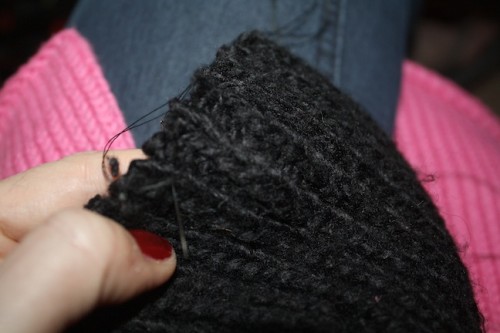 New Dress A Day - DIY - Knit H&M Sweater - Sleeve stitch
