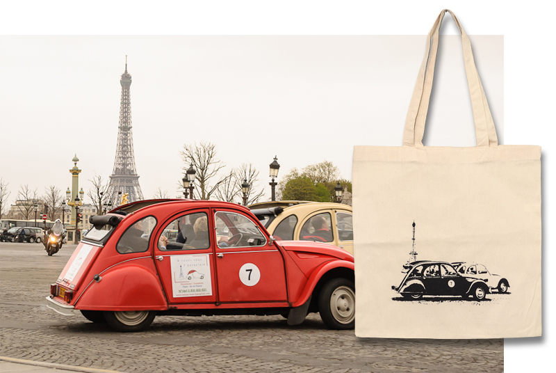 Paris Cars Tote Bag