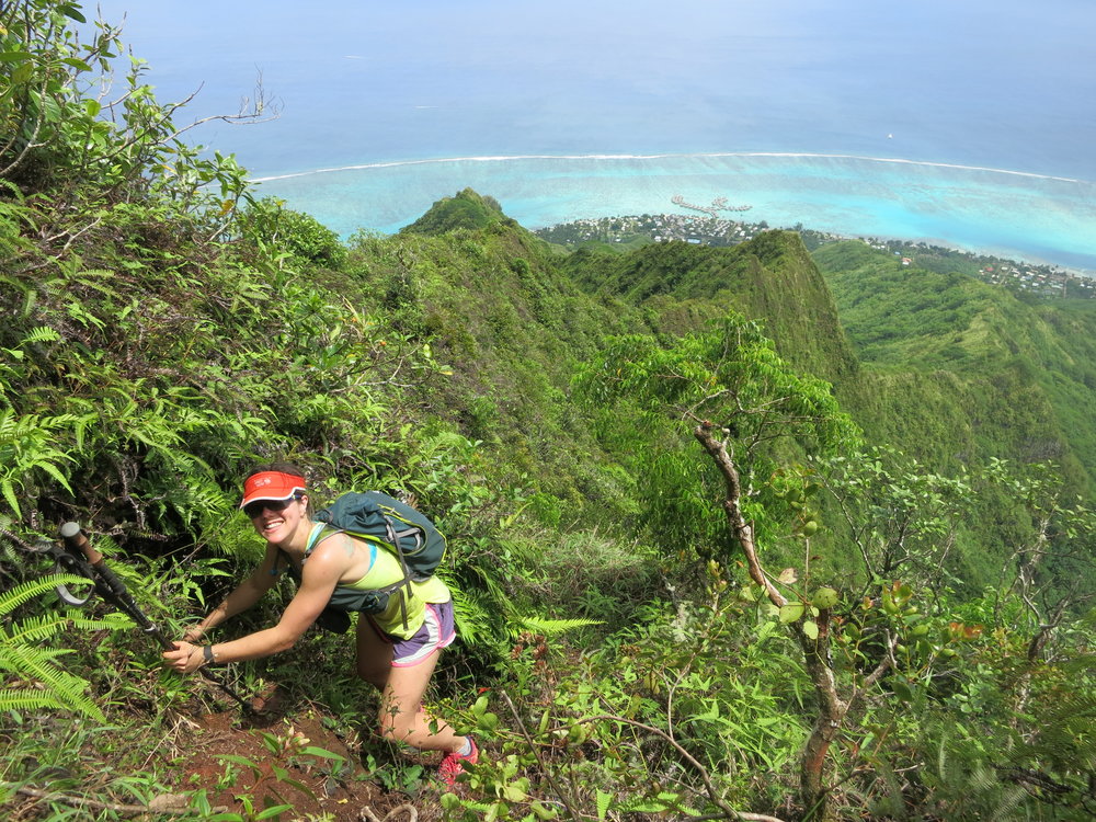 Yes, it was that steep.  And, yes, we did bring our hiking poles to Tahiti.