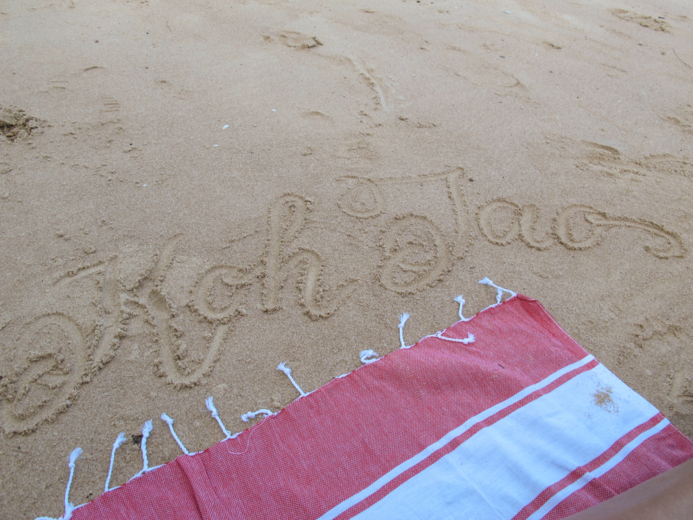 I love writing on beach sand!