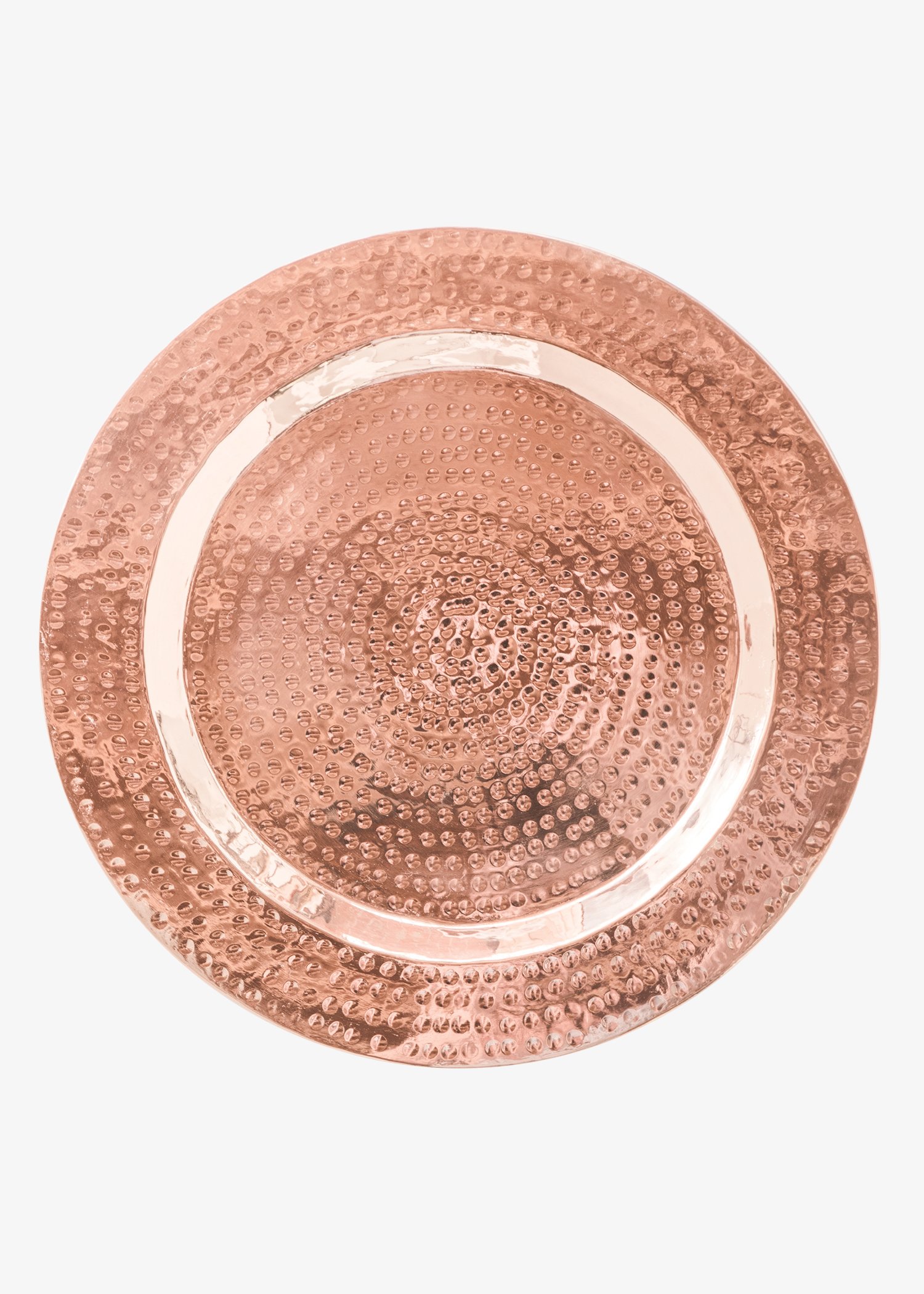 Copper Hammered Charger Plate Rental - A to Z Event Rentals, LLC.