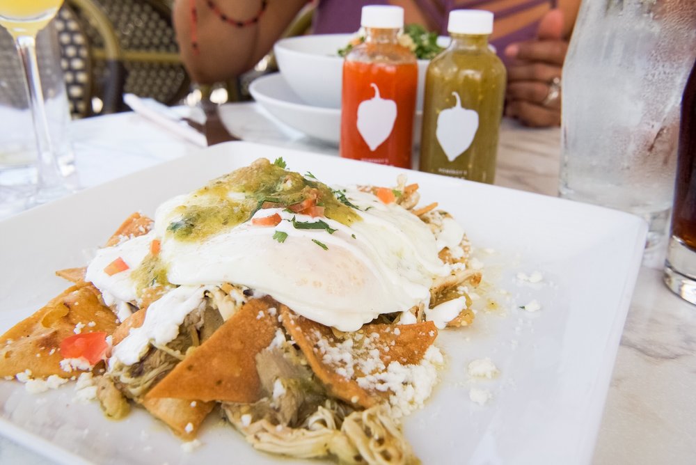 Chilaquiles and Homeboy sauces