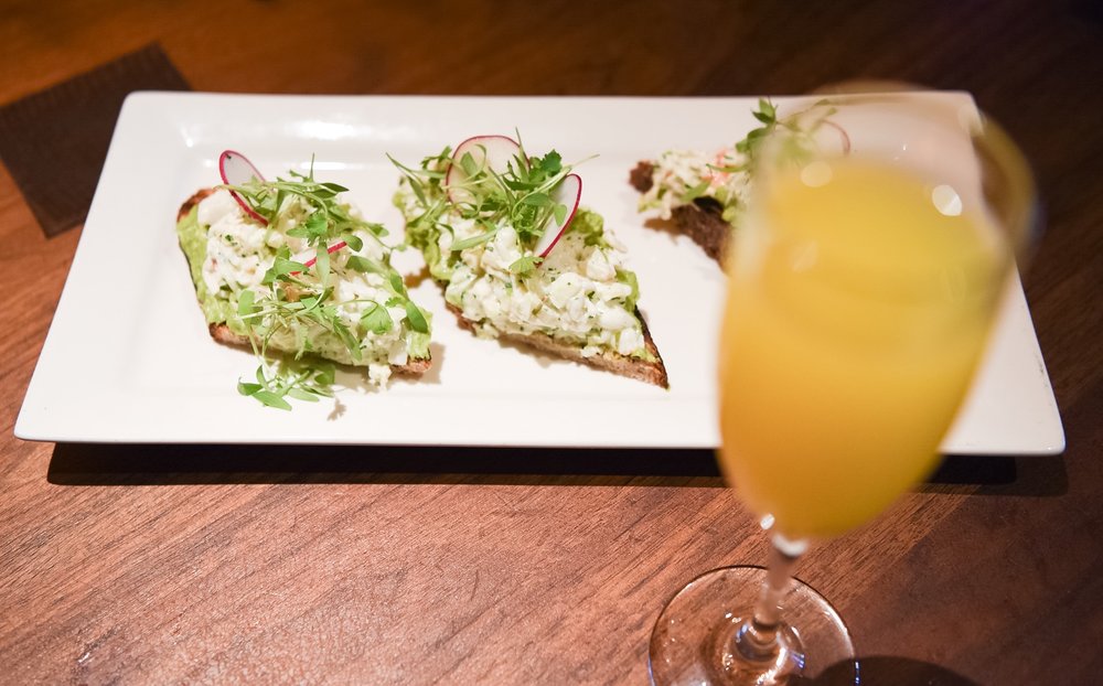 King Crab toast with avocado  
