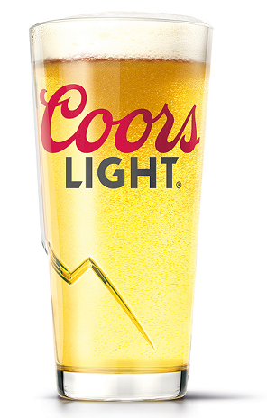 Details about   Coors Light Tall Glass With Embossed Mountains 