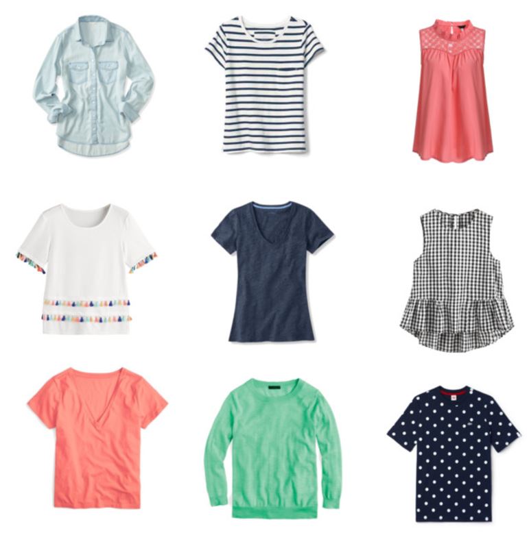  Tops from the Full Year Wardrobe Plan for moms (click to download the whole plan!) 