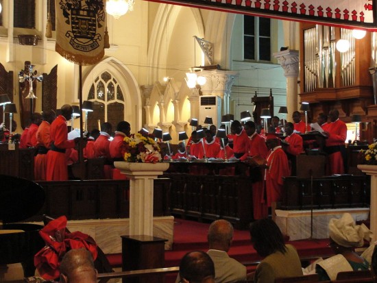 The choir of Christchurch Cathedral, Lagos. 