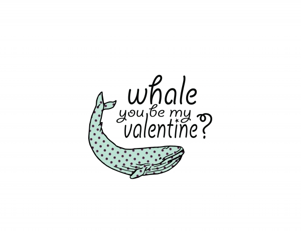 free printable Valentine's day card | Whale You Be My Valentine?  