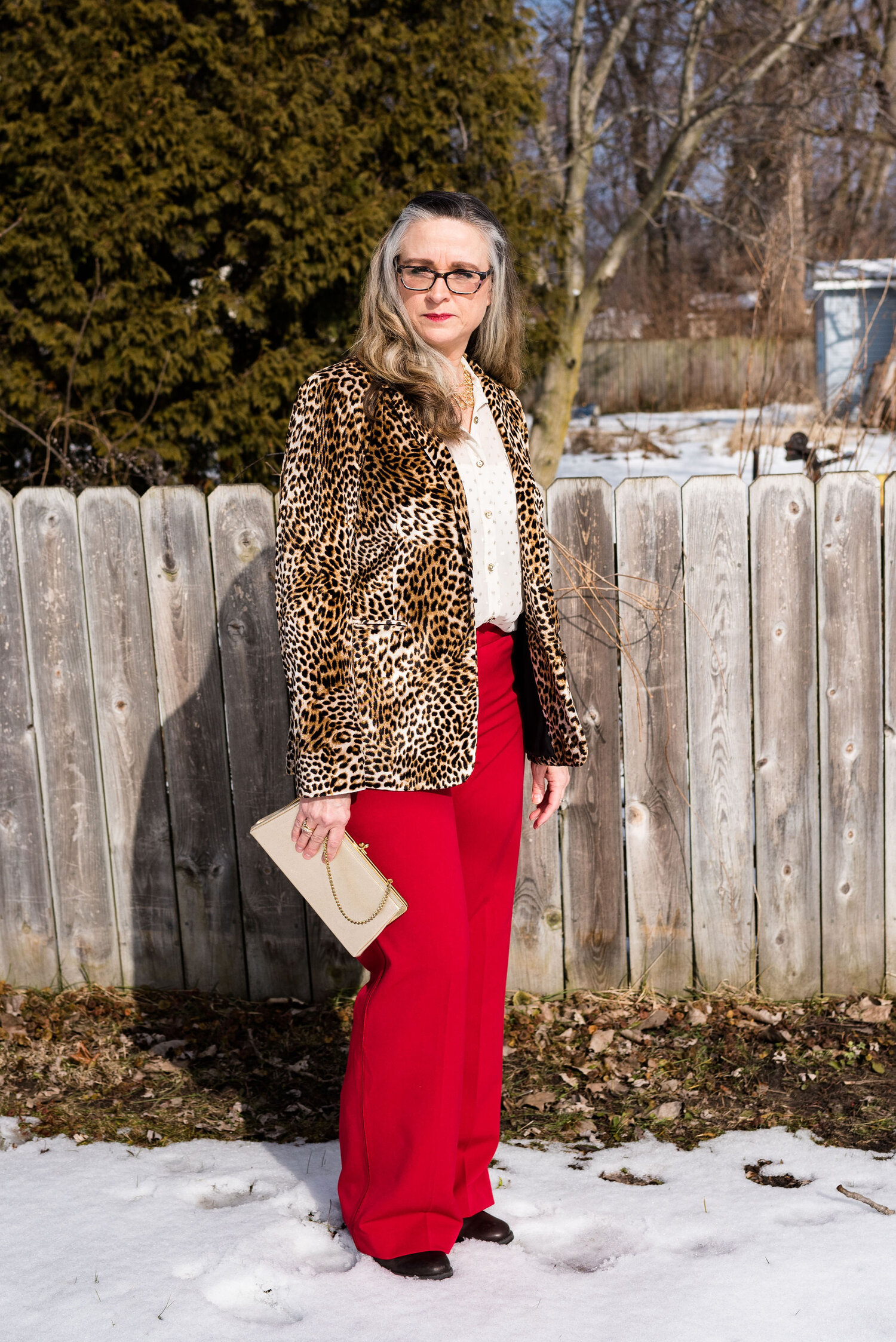 Seeing Red - Red with Leopard - Leopard Print Blazer — Stylin' Granny Mama