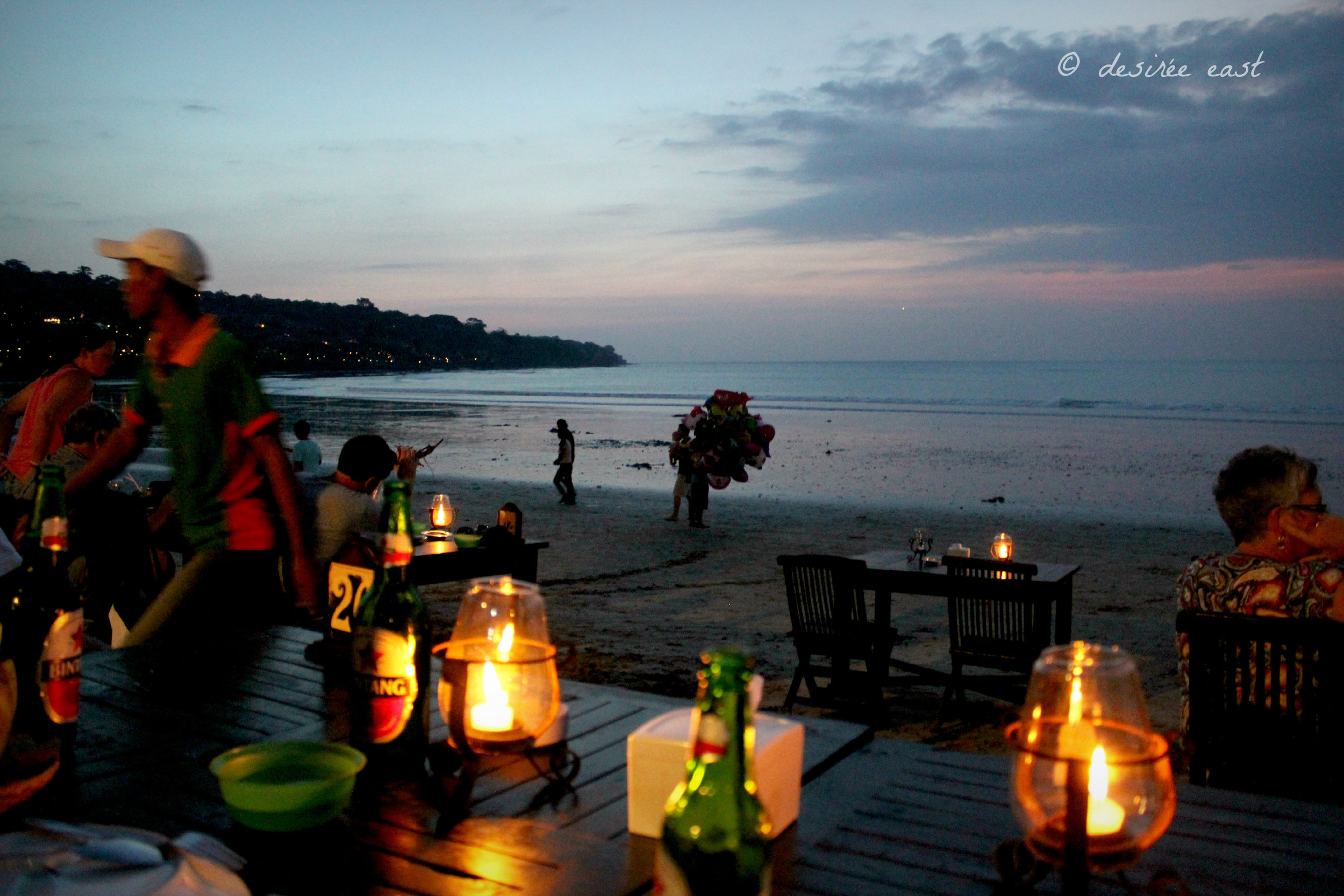 seafood dinner on the beach. jimbaran, bali. photo by desiree east