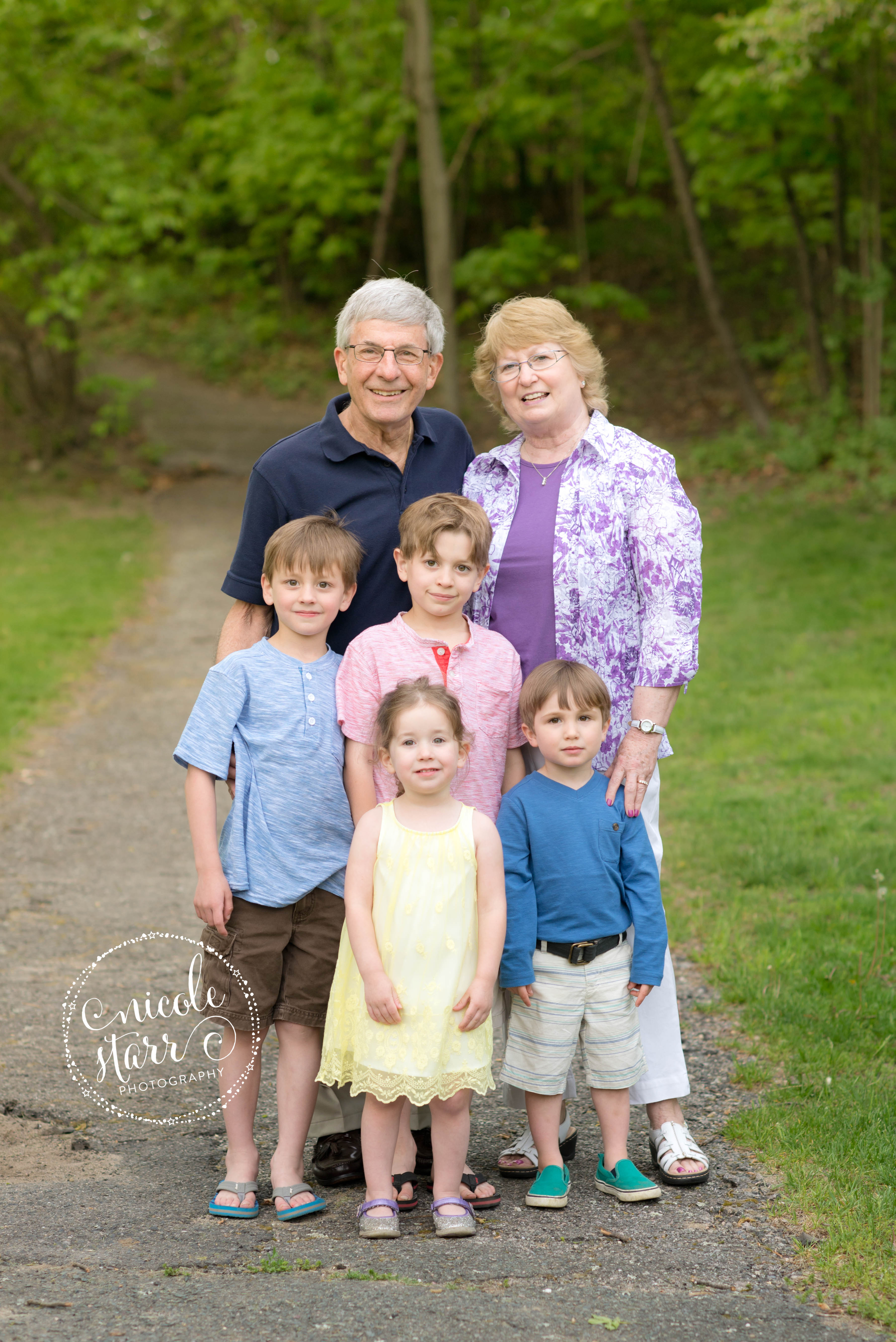 family photo with grandparents and grandchildren