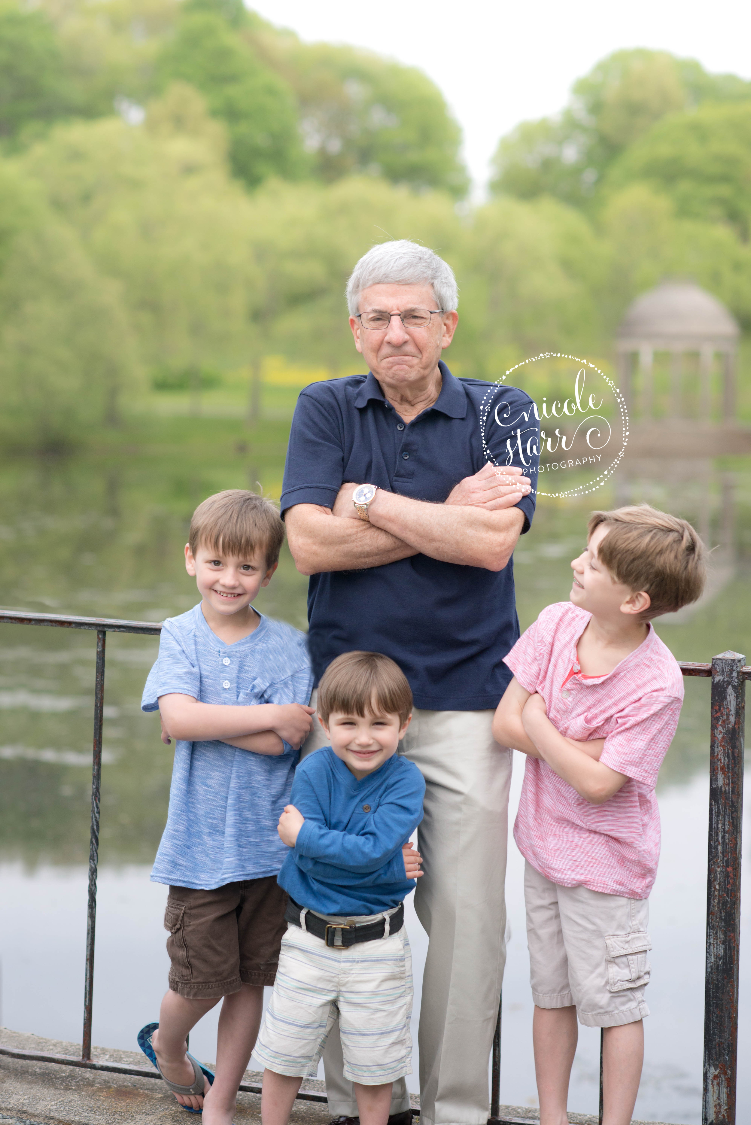grandpa and his grandsons funny portrait