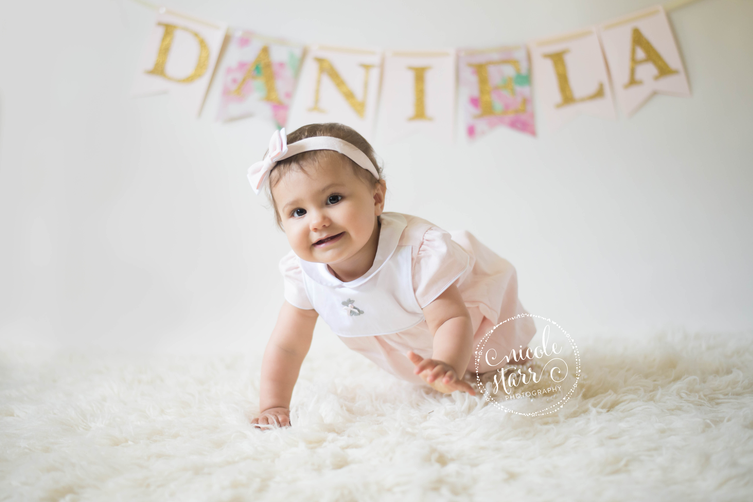 simple and classic baby photos and name banner
