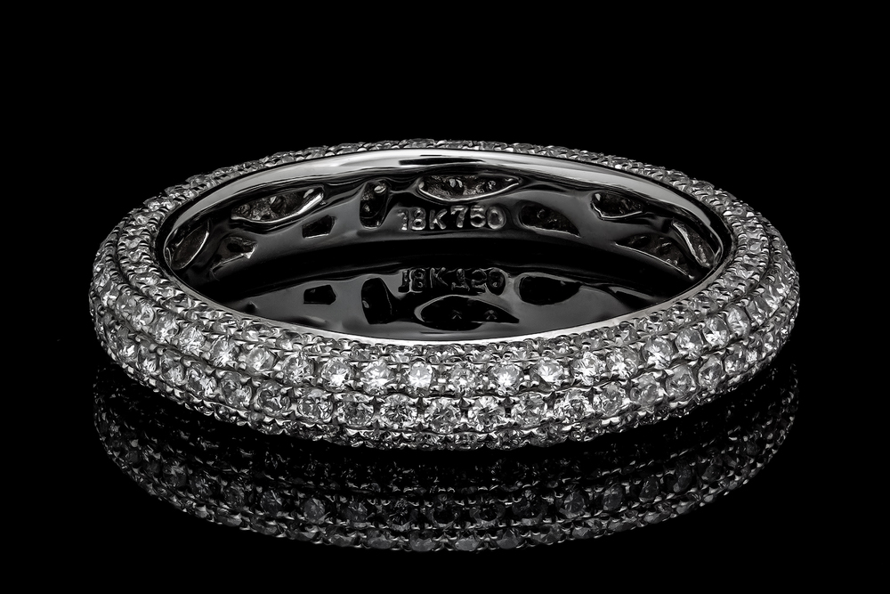 Pave Setting Diamond White Gold Eternity Ring by AVprophoto