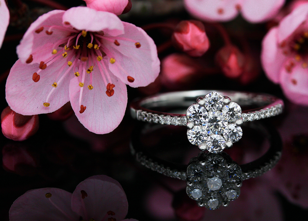 Flower Style Diamond Invisible Setting Ring by AVprophoto