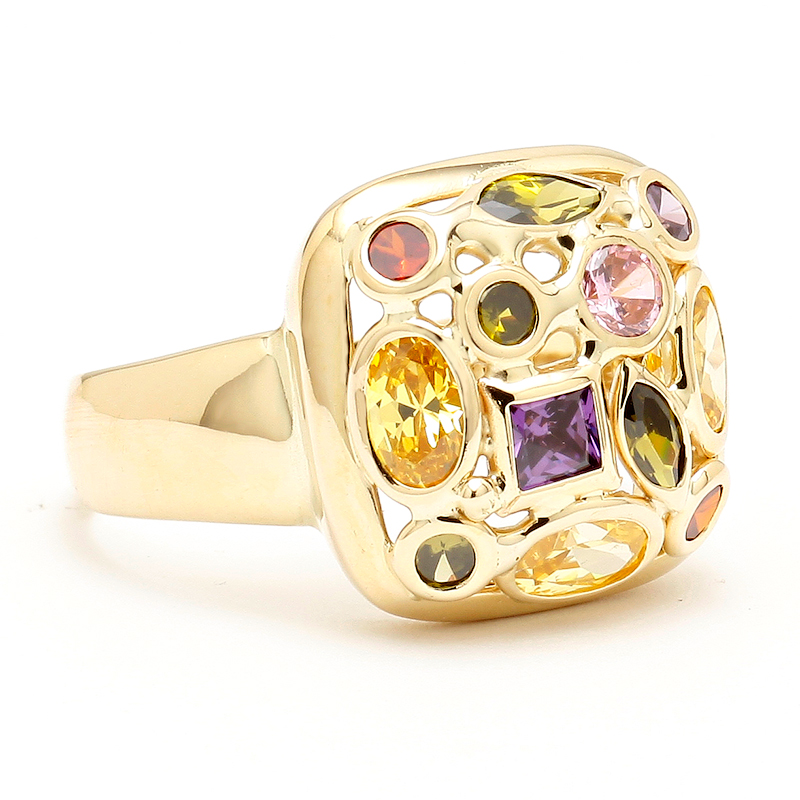 Vintage Italian Multicolored Gemstone Ring by AVprophoto