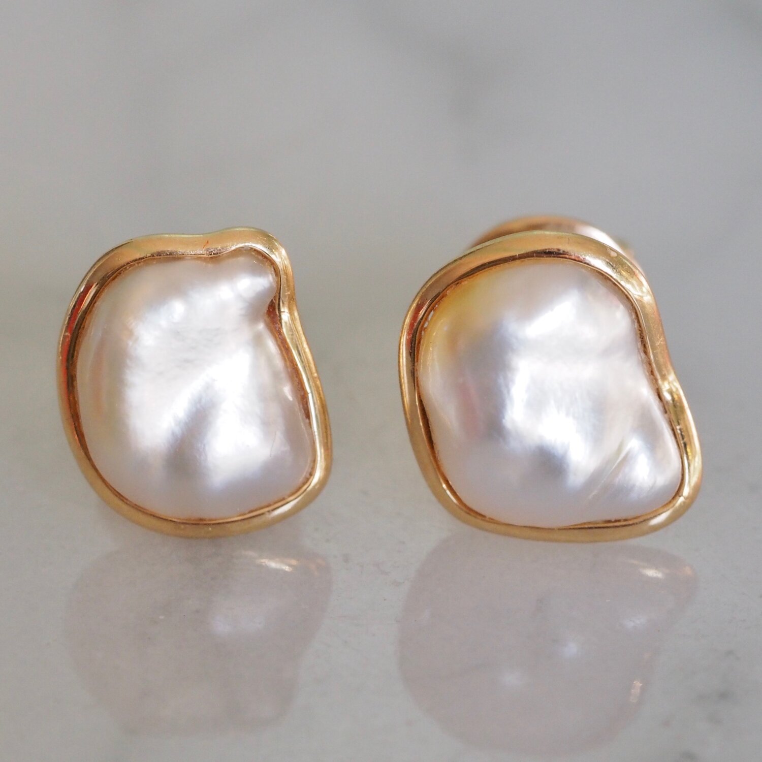 Details about   White Baroque Pearl Earring 18k Ear Stud Luxury Women Mesmerizing Irregular 