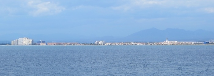 Empuriabrava from the town of Roses to the north