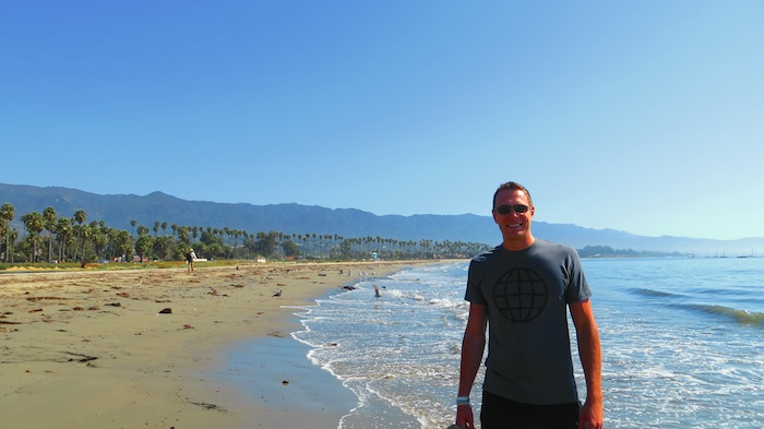 Getting my feet wet in the Pacific in Santa Barbara
