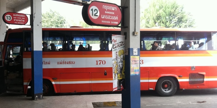 bus from chiang mai to pai and mae hong son from arcade bus station